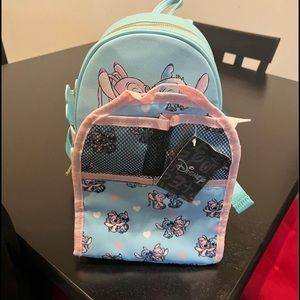 Disney NWT Angel & Stitch Mini Backpack With Matching Insert